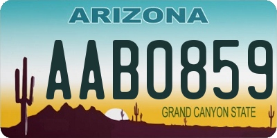 AZ license plate AAB0859