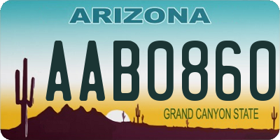 AZ license plate AAB0860