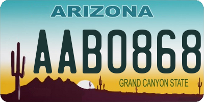 AZ license plate AAB0868