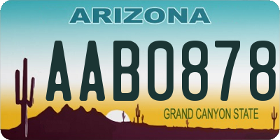 AZ license plate AAB0878