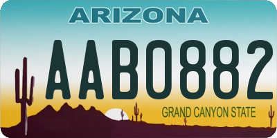 AZ license plate AAB0882