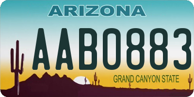 AZ license plate AAB0883