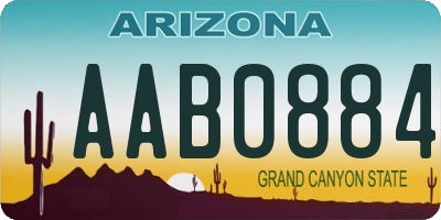 AZ license plate AAB0884