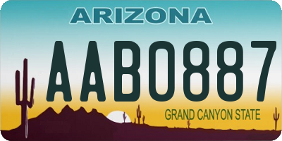 AZ license plate AAB0887