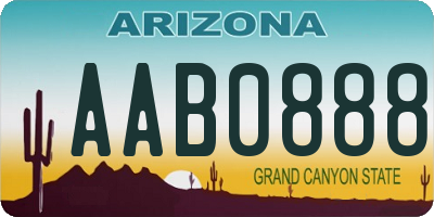 AZ license plate AAB0888