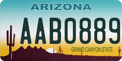 AZ license plate AAB0889
