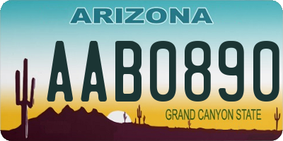 AZ license plate AAB0890