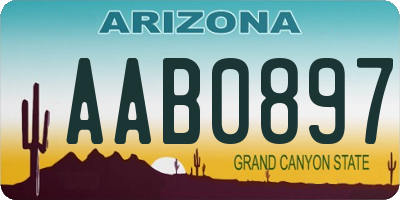 AZ license plate AAB0897