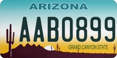 AZ license plate AAB0899