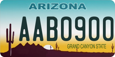 AZ license plate AAB0900