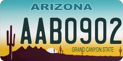 AZ license plate AAB0902