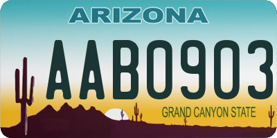 AZ license plate AAB0903