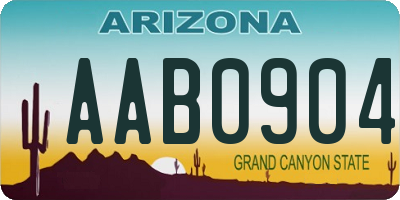 AZ license plate AAB0904