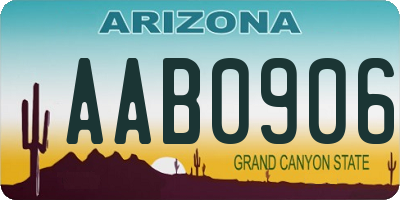 AZ license plate AAB0906