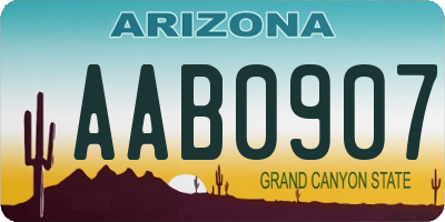 AZ license plate AAB0907