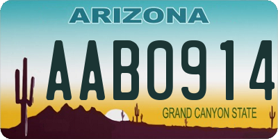 AZ license plate AAB0914