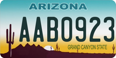 AZ license plate AAB0923