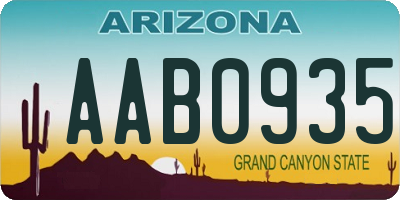 AZ license plate AAB0935