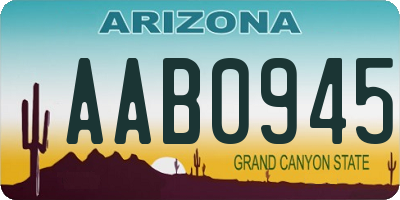 AZ license plate AAB0945