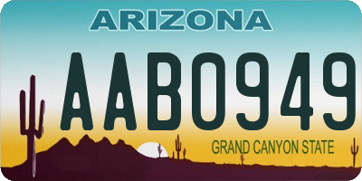 AZ license plate AAB0949