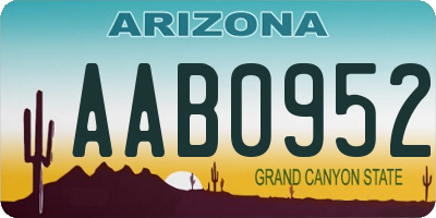 AZ license plate AAB0952