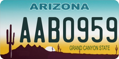 AZ license plate AAB0959