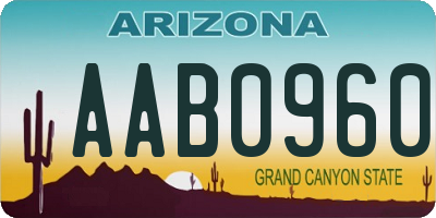 AZ license plate AAB0960