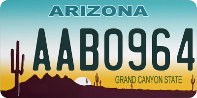 AZ license plate AAB0964