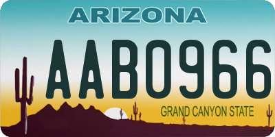 AZ license plate AAB0966