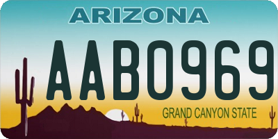 AZ license plate AAB0969