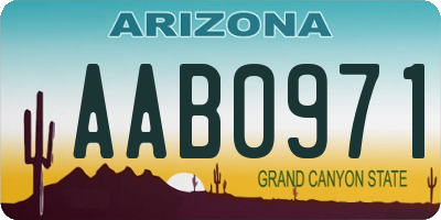 AZ license plate AAB0971