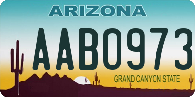 AZ license plate AAB0973