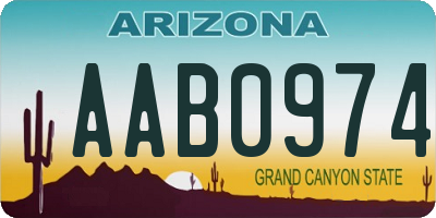 AZ license plate AAB0974