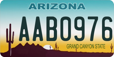 AZ license plate AAB0976