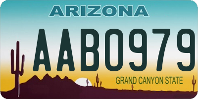 AZ license plate AAB0979