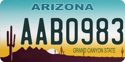 AZ license plate AAB0983