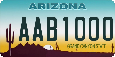 AZ license plate AAB1000