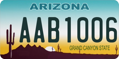 AZ license plate AAB1006