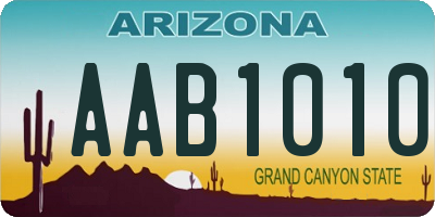AZ license plate AAB1010