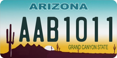 AZ license plate AAB1011