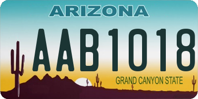 AZ license plate AAB1018