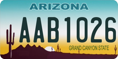 AZ license plate AAB1026