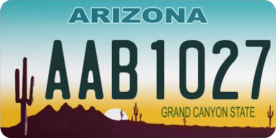 AZ license plate AAB1027