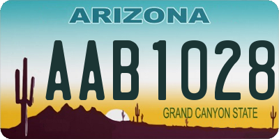 AZ license plate AAB1028