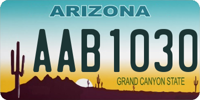 AZ license plate AAB1030