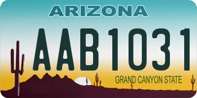 AZ license plate AAB1031