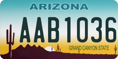 AZ license plate AAB1036