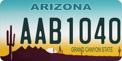 AZ license plate AAB1040