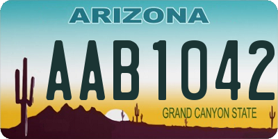 AZ license plate AAB1042