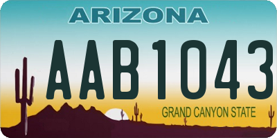 AZ license plate AAB1043